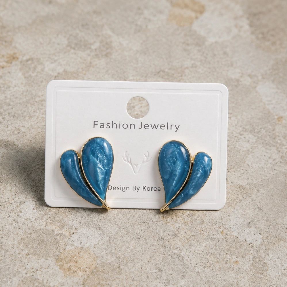 Blue Heart Earring