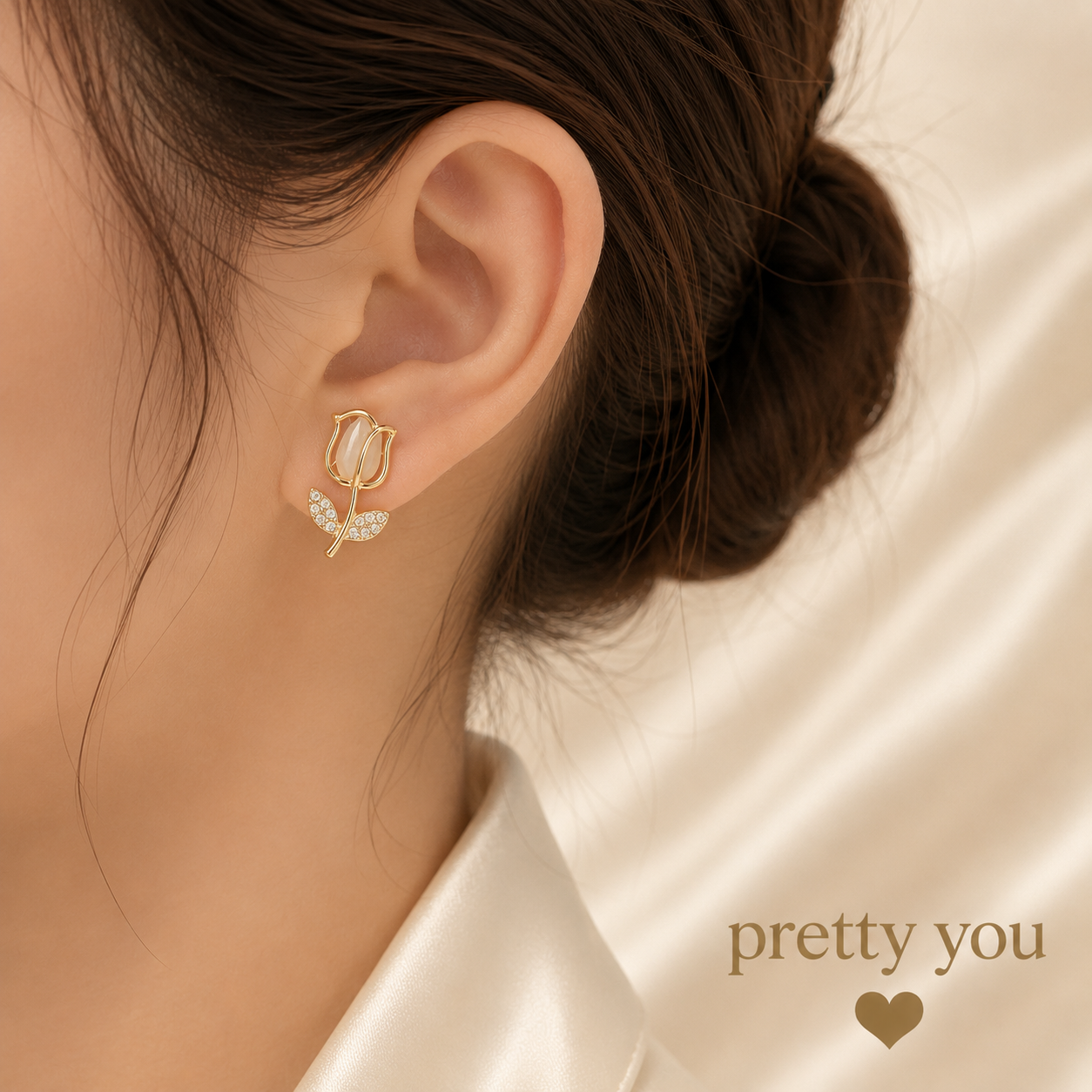 Golden Rose Earring