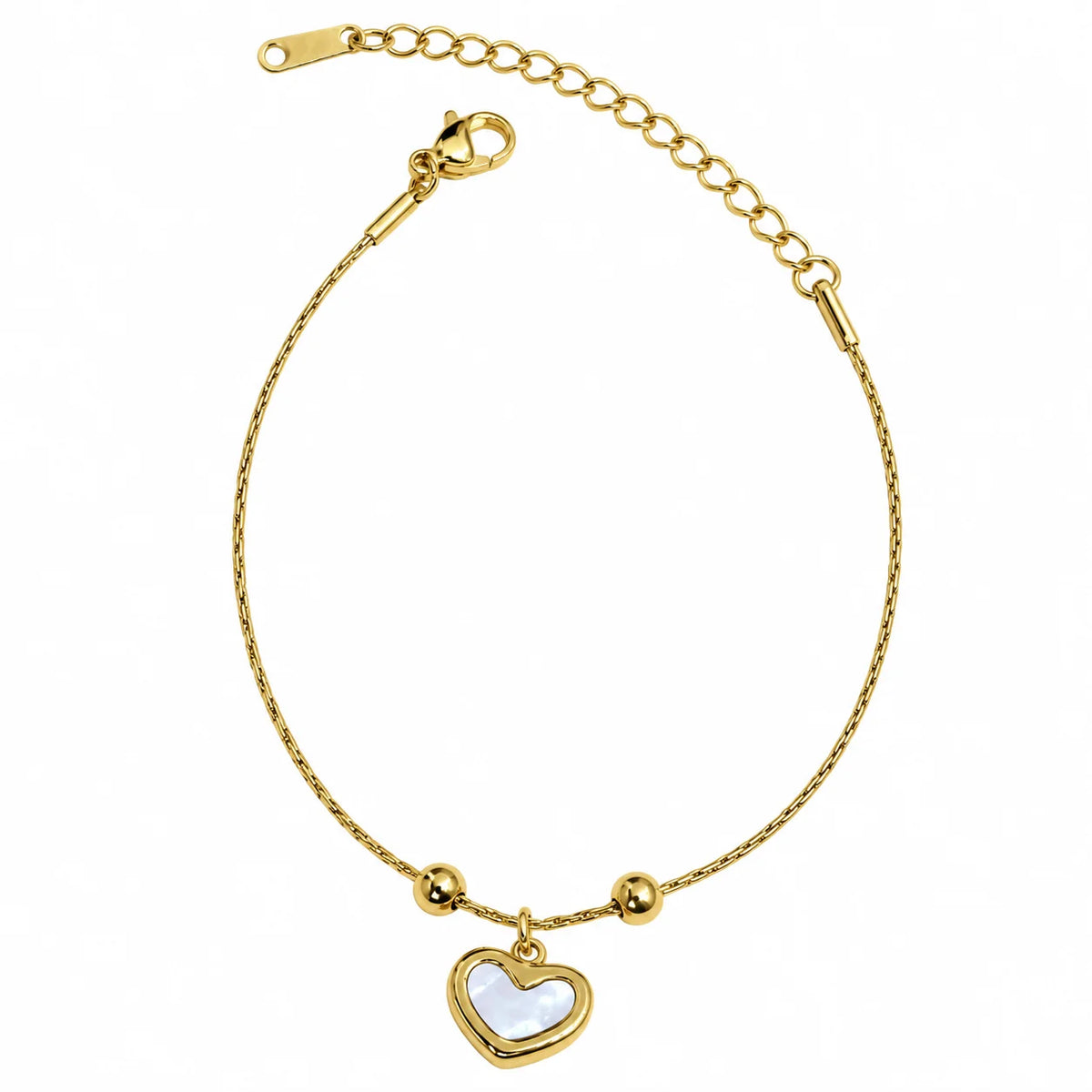 Minimal Heart Bracelet-White