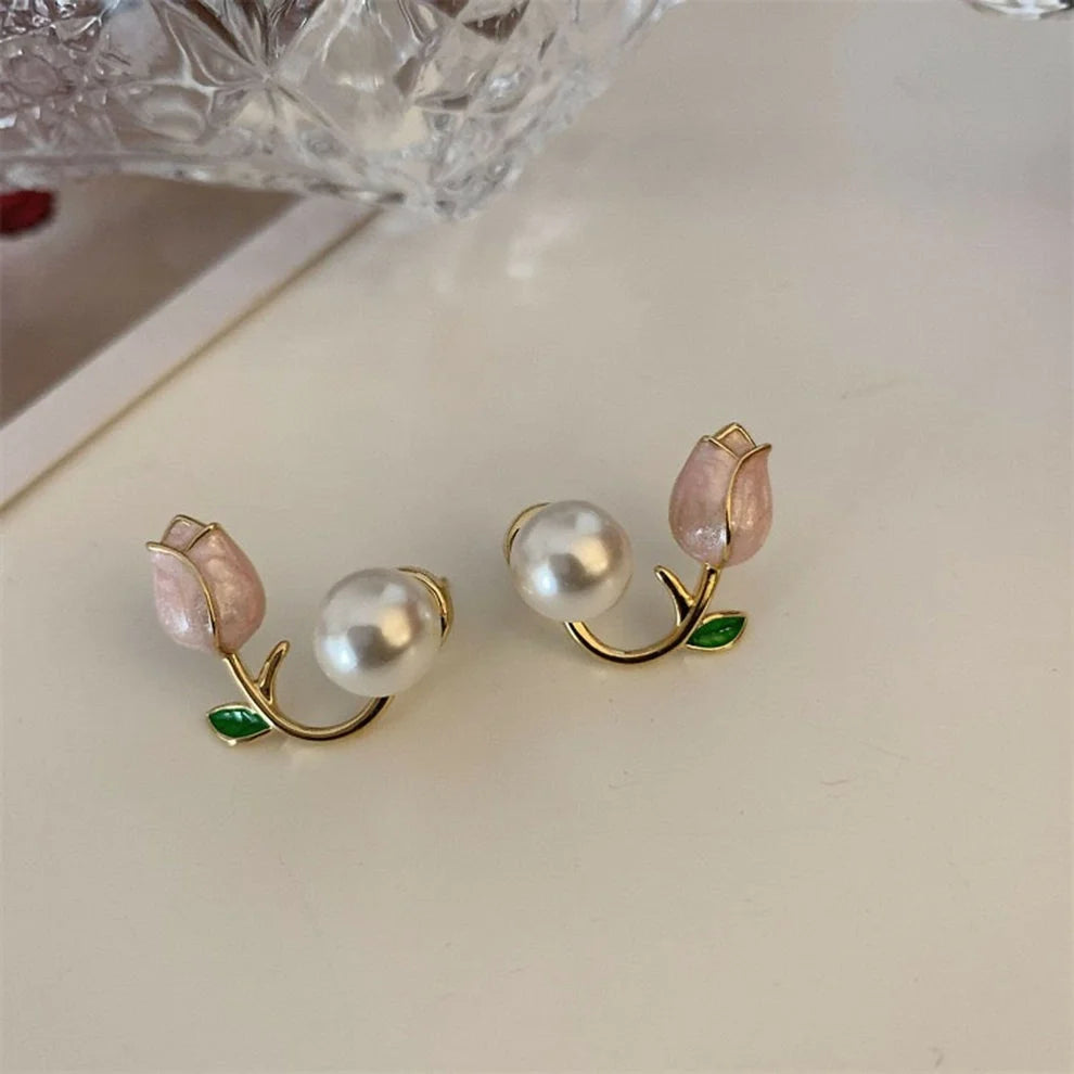 Pink Rose Earring