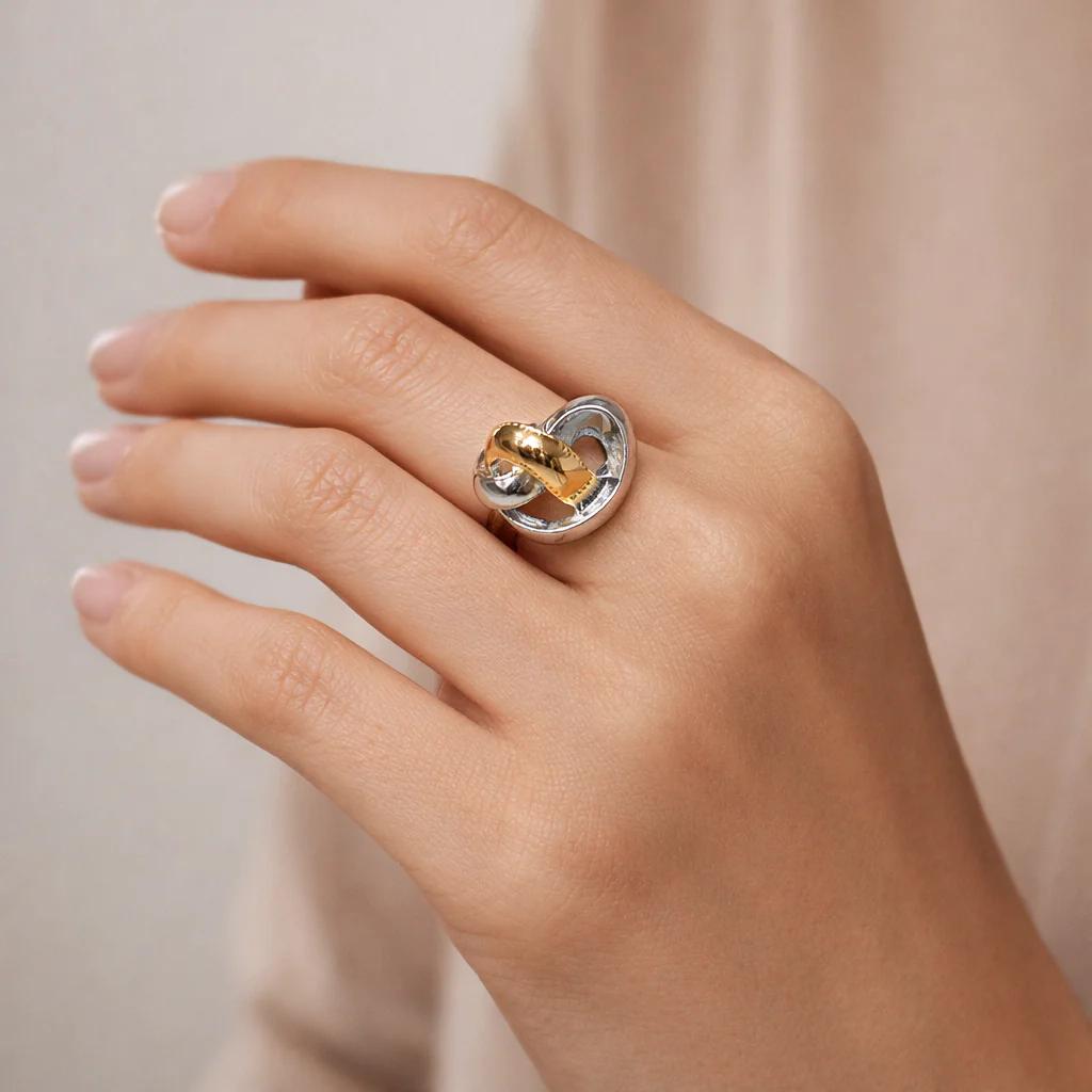 Stylish Gold-Silver Ring