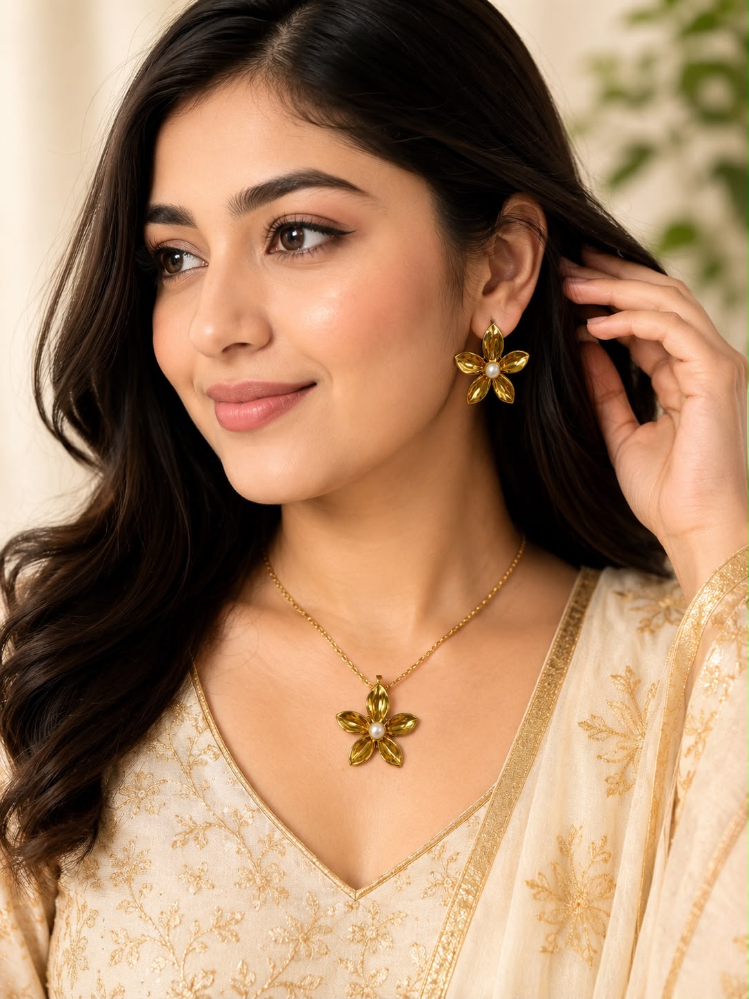 Anti Tarnish Petal of Grace Set