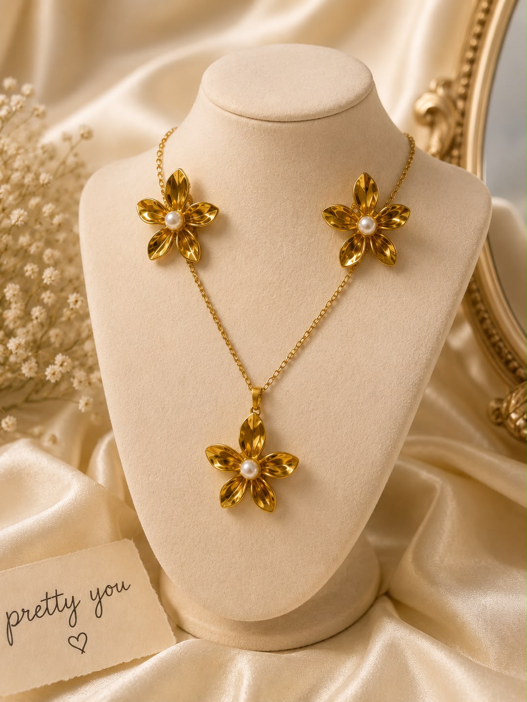Anti Tarnish Petal of Grace Set