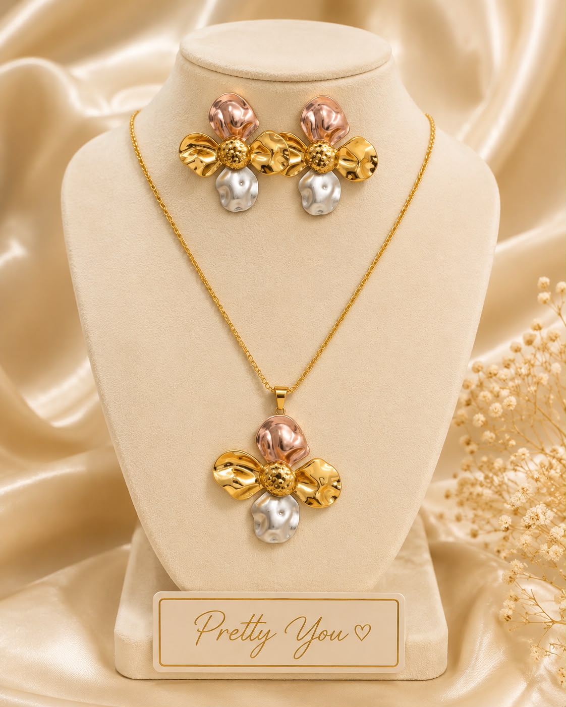 Anti Tarnish Rose Petal Glow Set