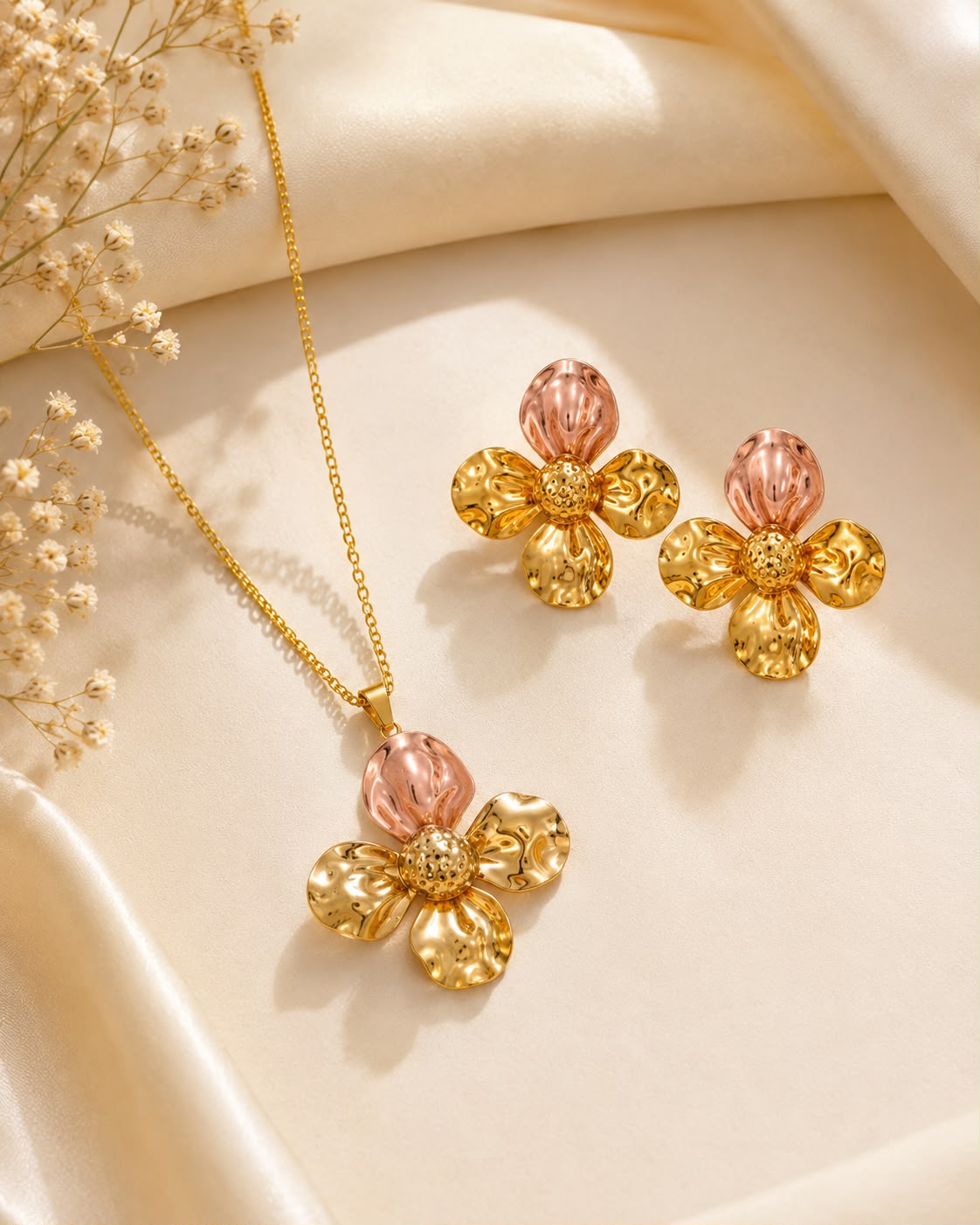 Anti Tarnish Rose Petal Glow Set