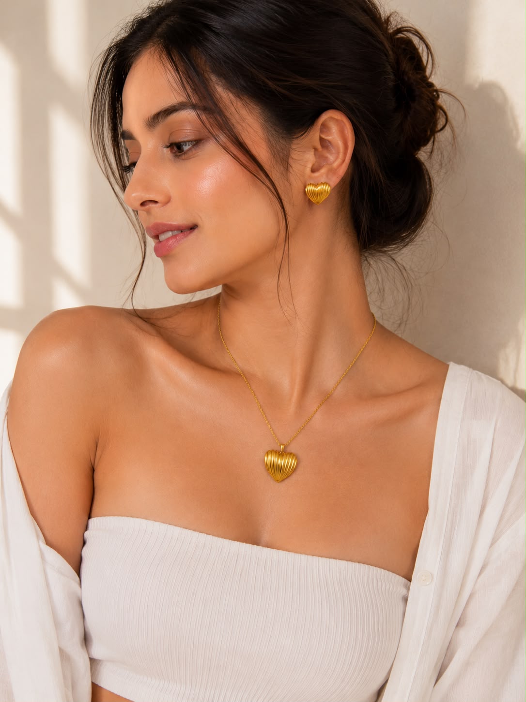 Anti Tarnish Heart of Gold Set