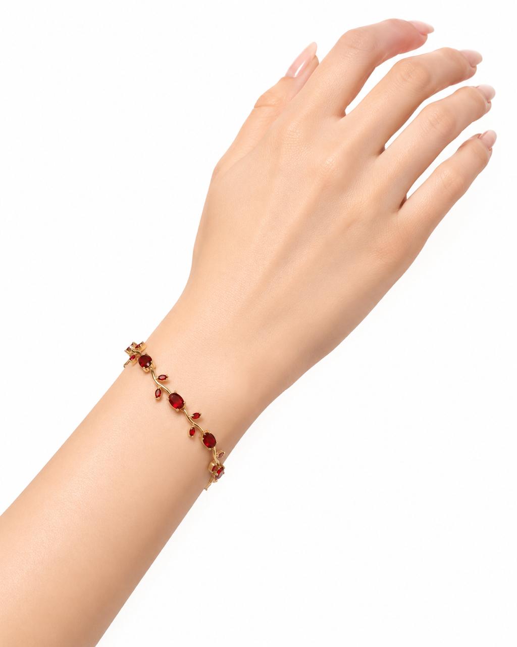 Red Golden-Anti Tarnish Tulip Bracelet