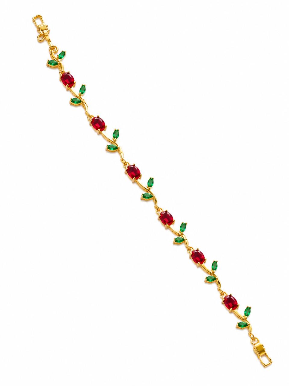 Red-Green Anti Tarnish Tulip Bracelet