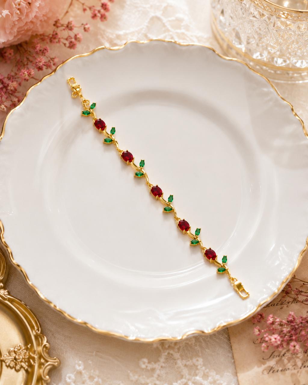 Red-Green Anti Tarnish Tulip Bracelet