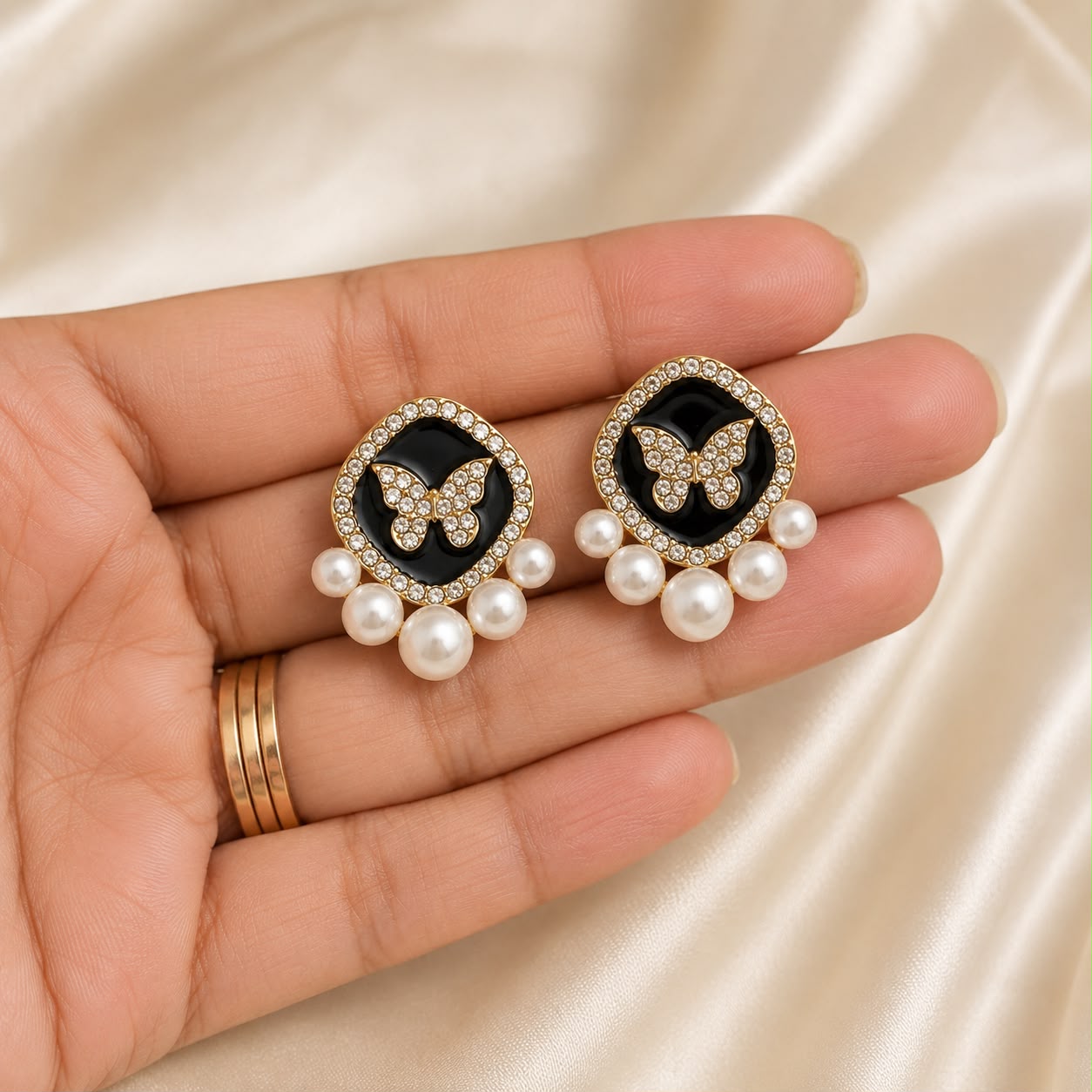 Pearl Whisper Butterfly Stud