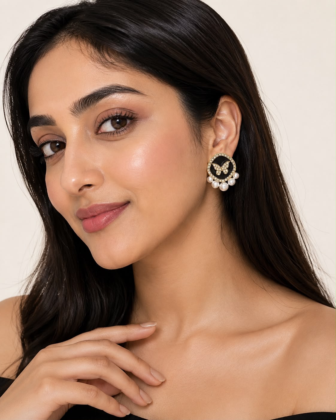Pearl Whisper Butterfly Stud