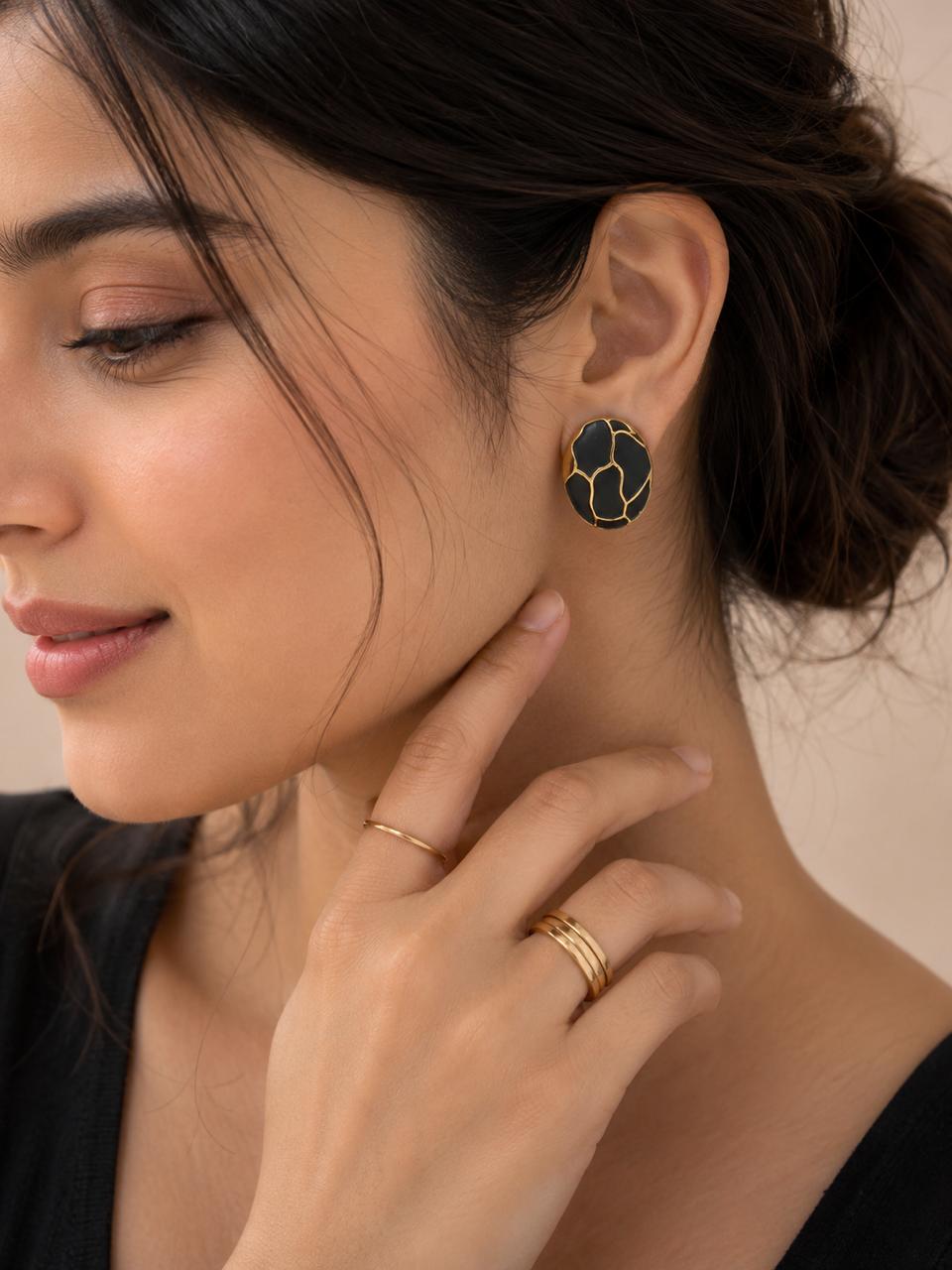 Black Marble Studs