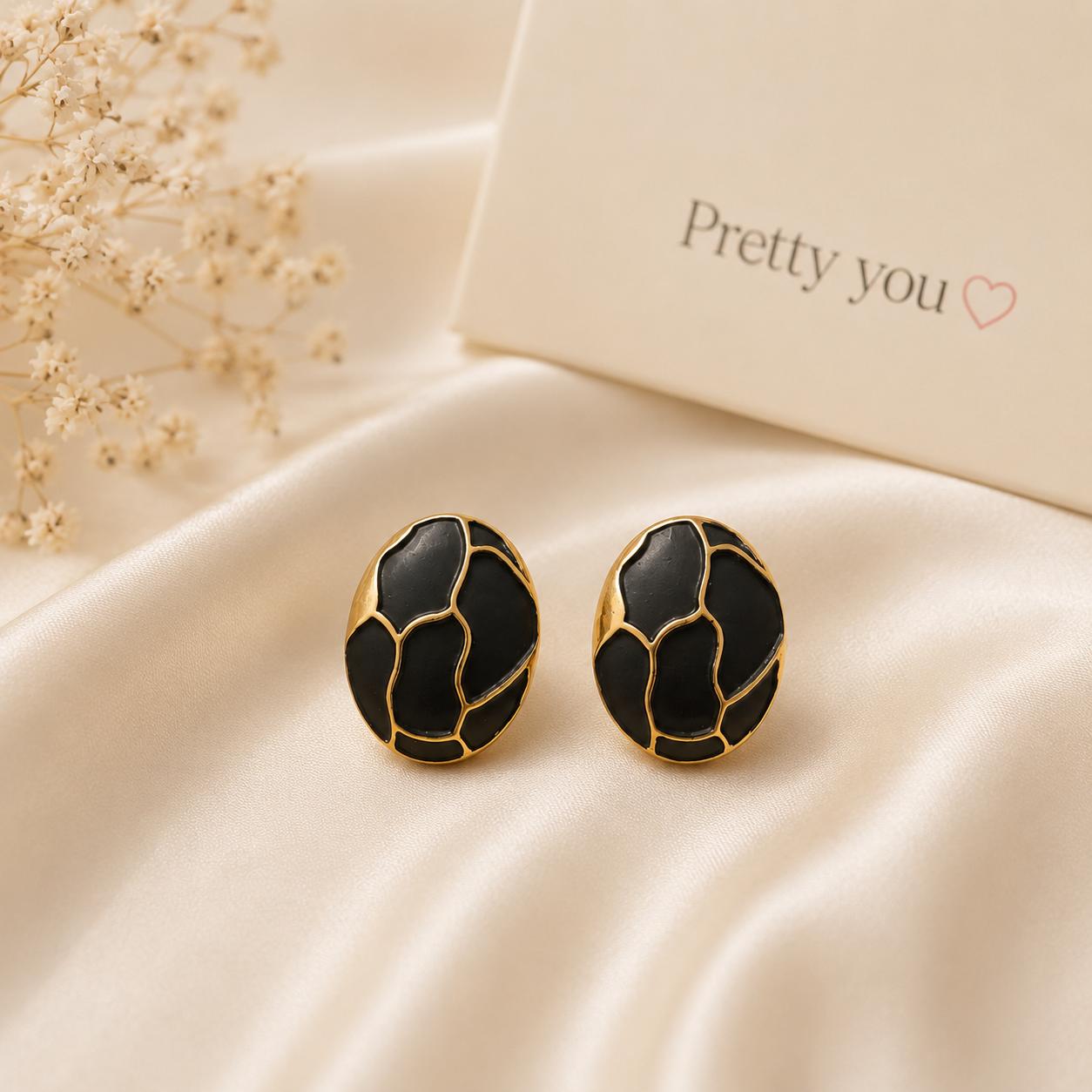 Black Marble Studs