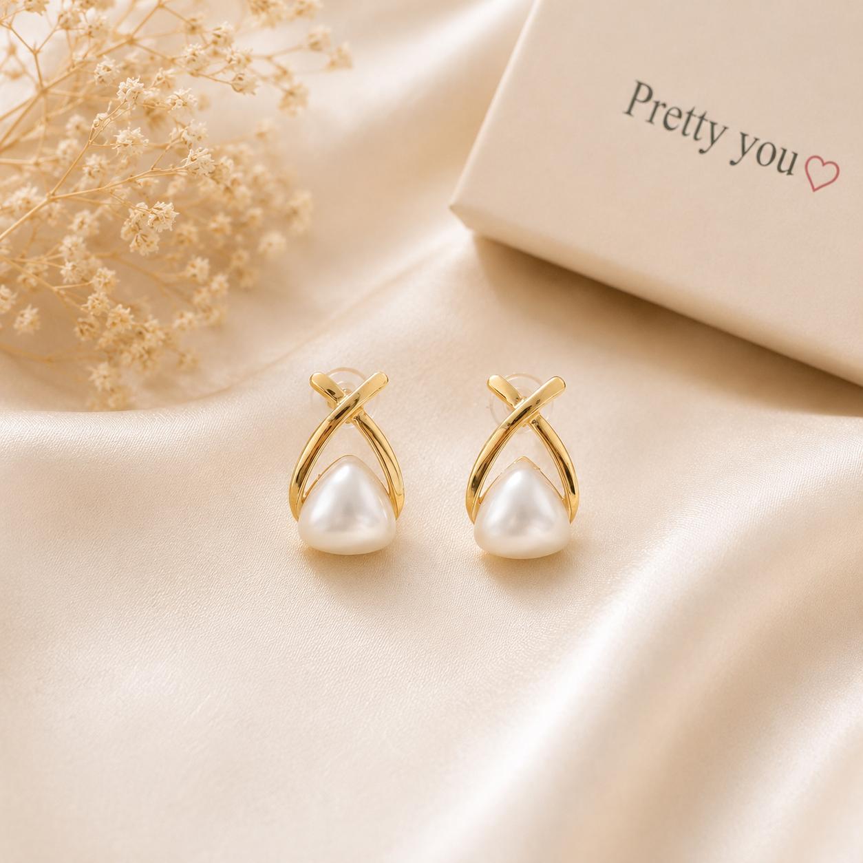 Luna Pearl Knot Studs