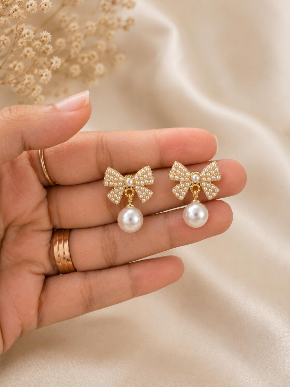 Grace Bow Pearl Drops
