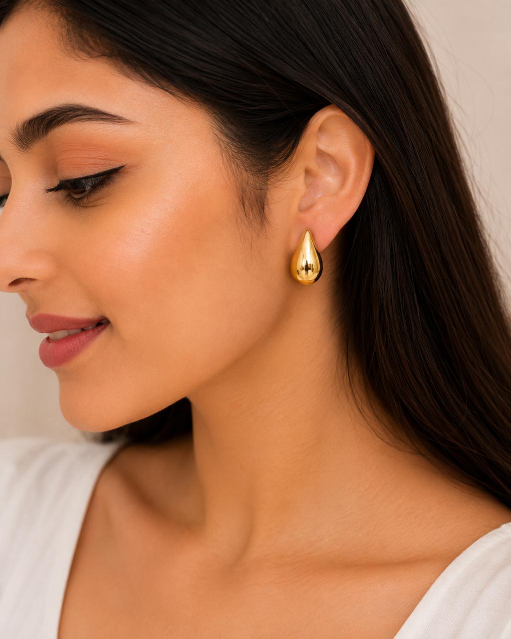 Golden Dew Drop Studs