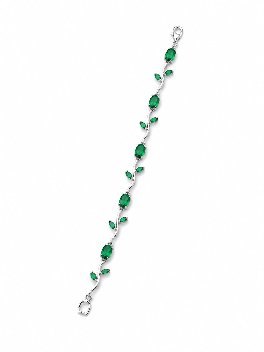 Green-Silver Anti Tarnish Bracelet