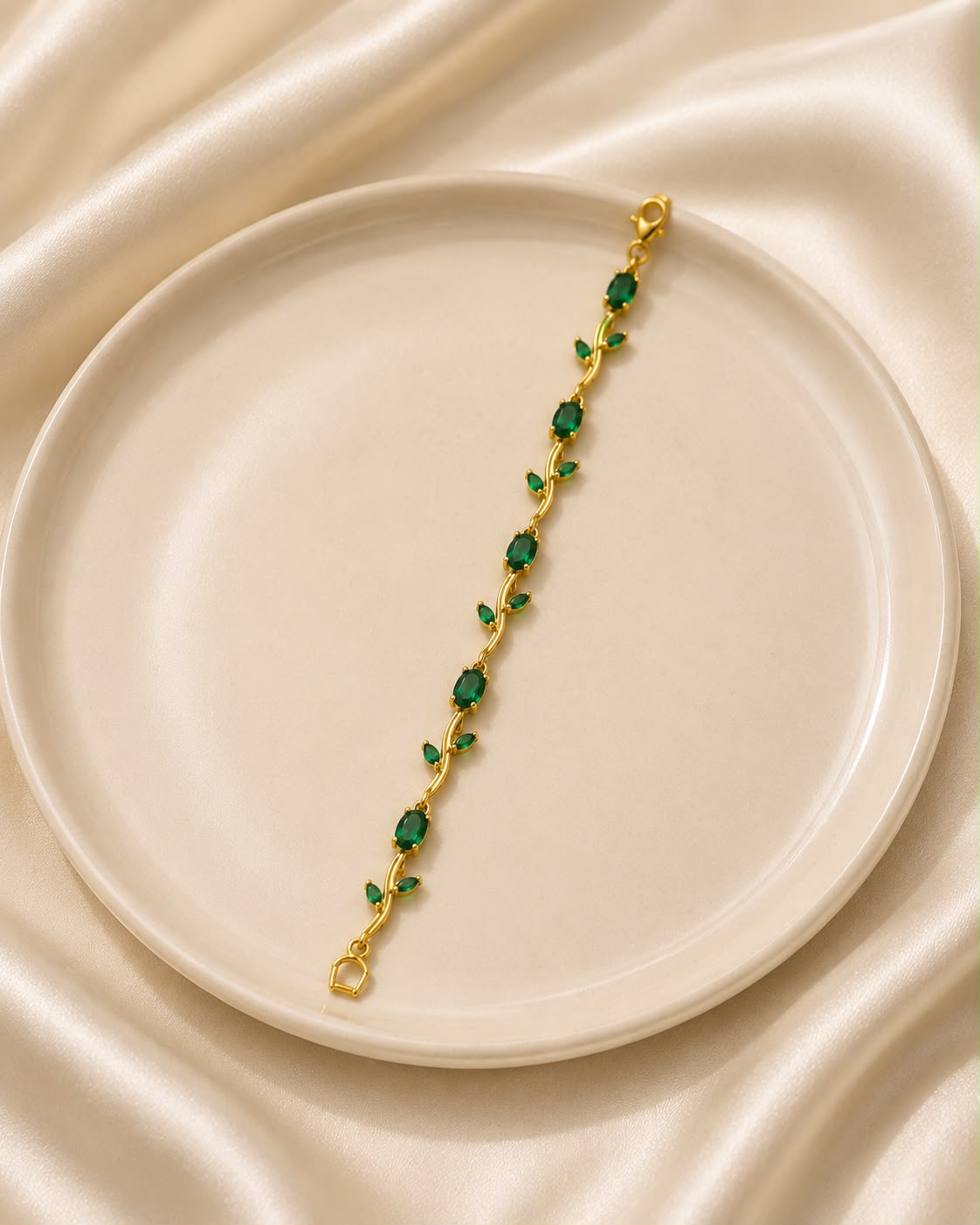 Green Golden-Anti Tarnish Tulip Bracelet