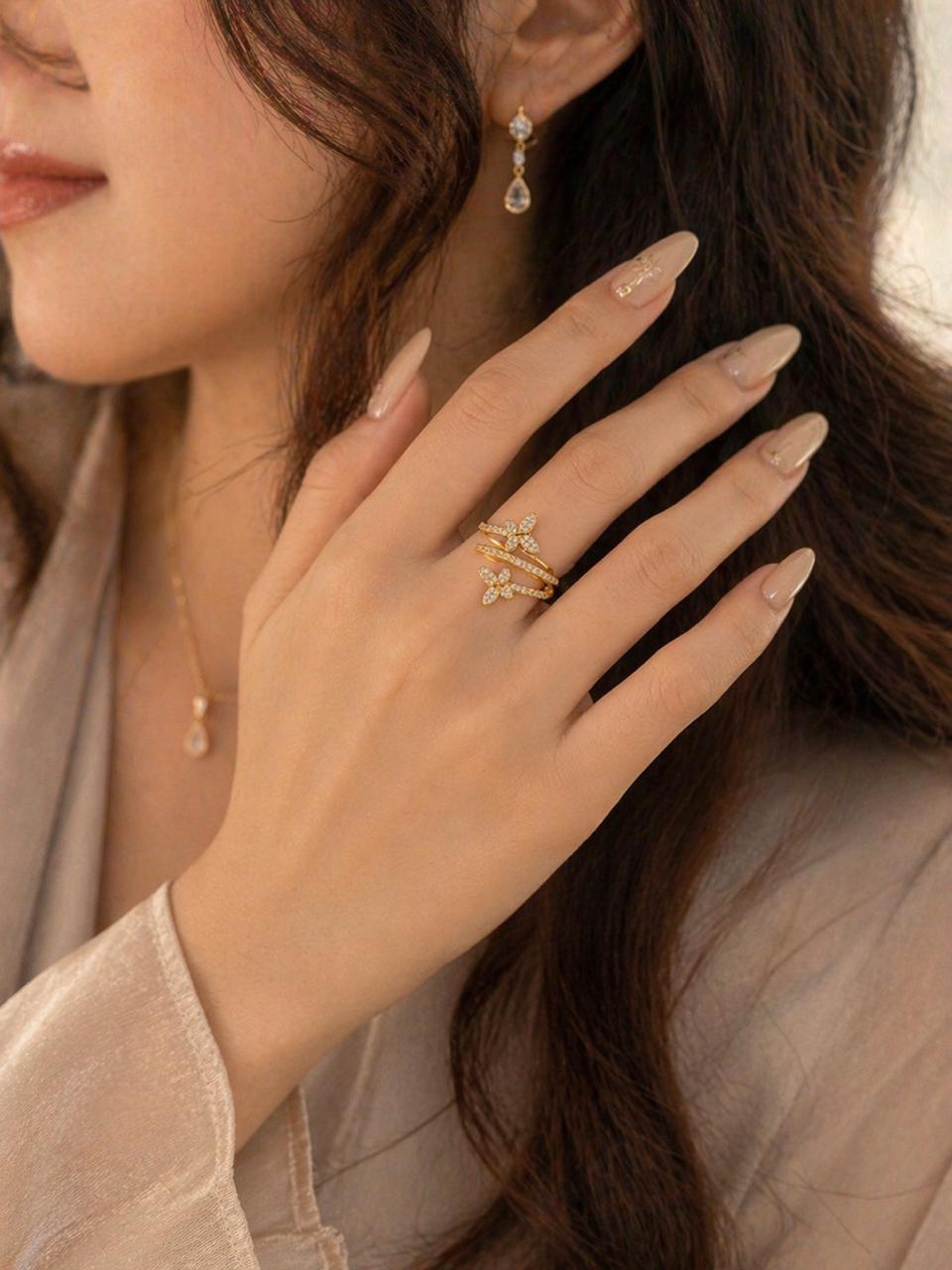 Copper Adjustable 18K Gold Colour Ring