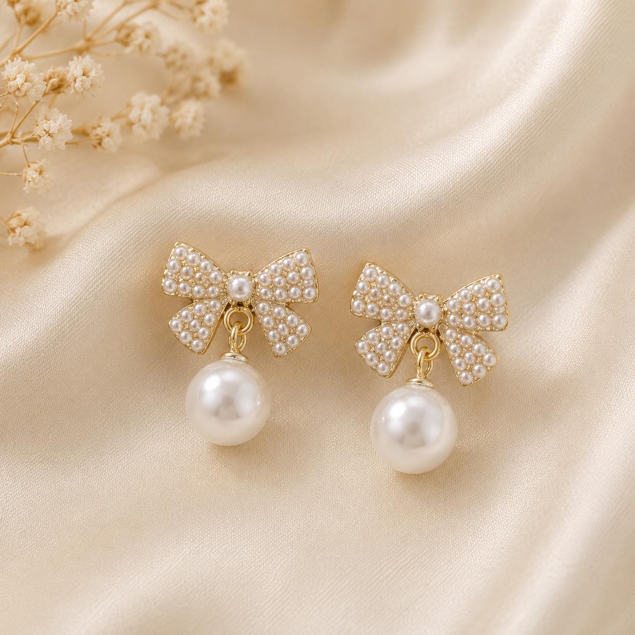Grace Bow Pearl Drops