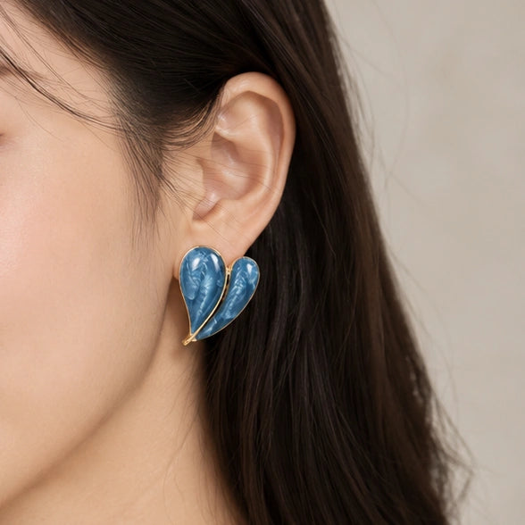 Blue Heart Earring