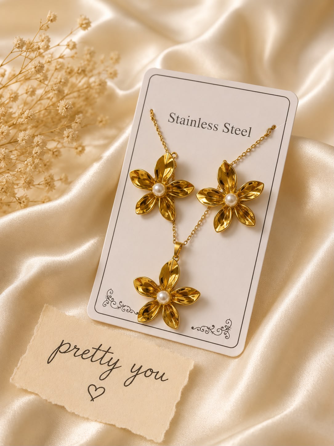 Anti Tarnish Petal of Grace Set