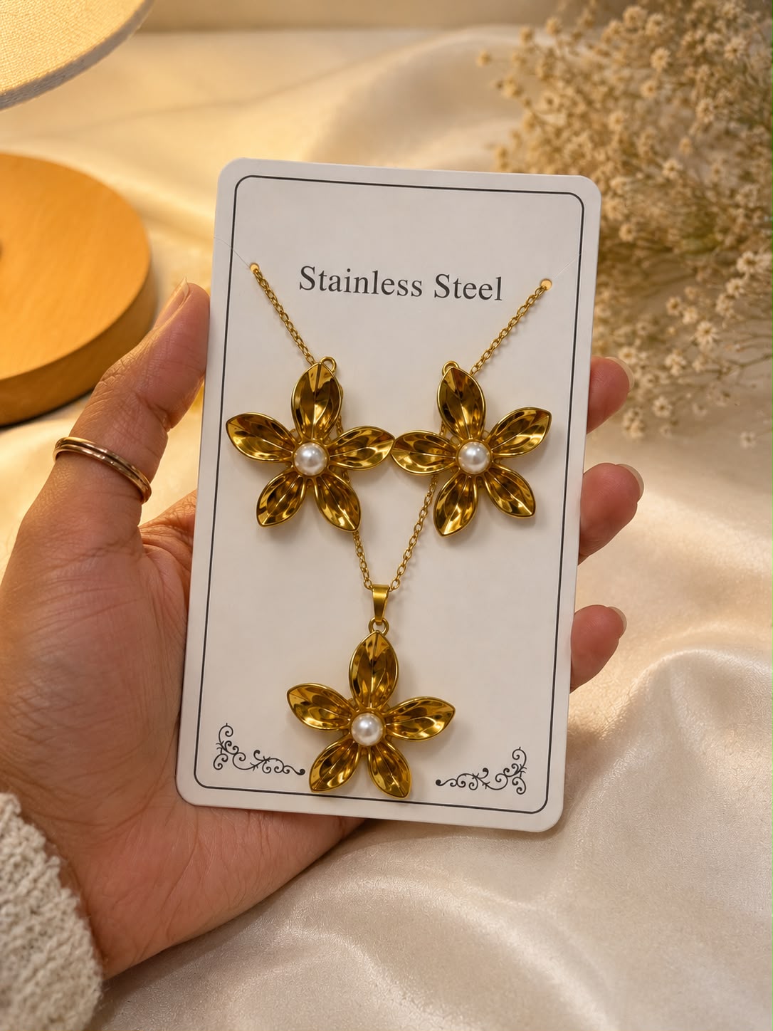 Anti Tarnish Petal of Grace Set