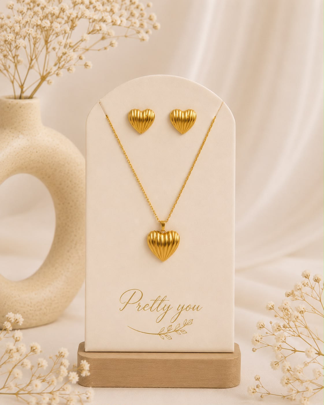 Anti Tarnish Heart of Gold Set