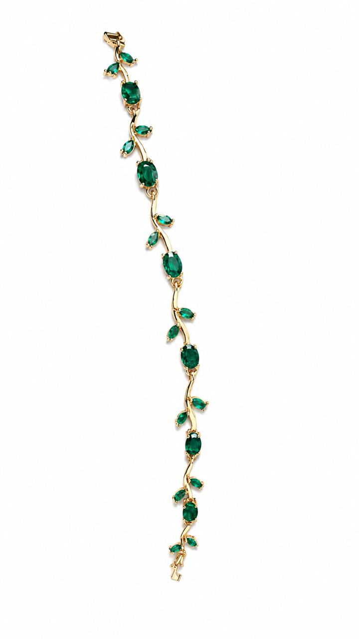 Green-Gold Anti Tarnish Tulip Bracelet