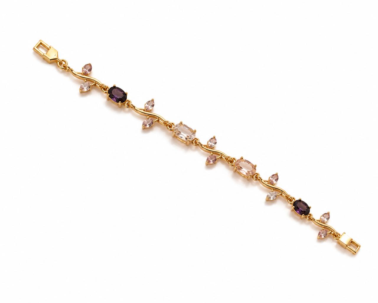 White-Maroon Anti Tarnish Tulip Bracelet