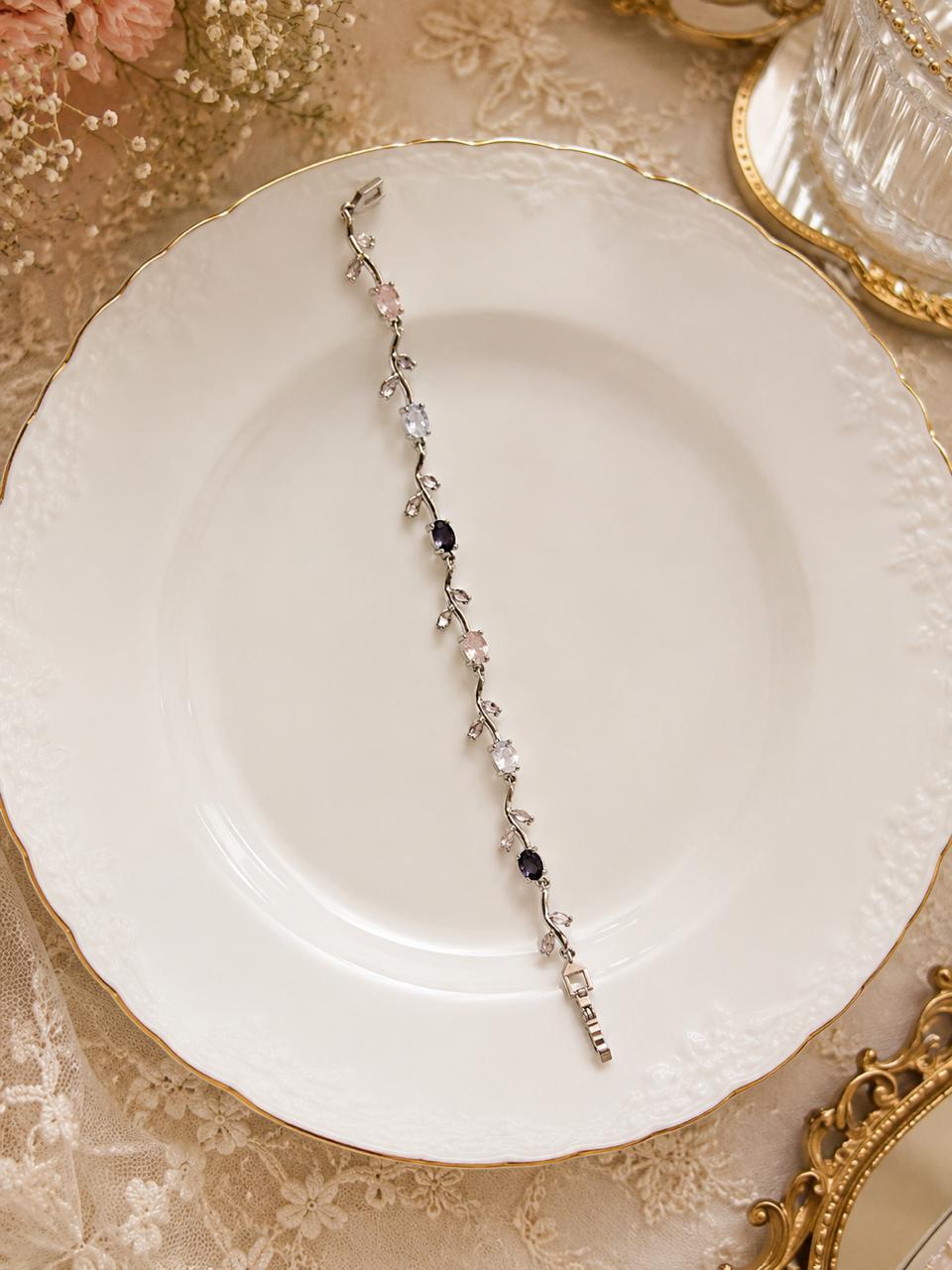 white-purple Anti Tarnish Tulip Bracelet