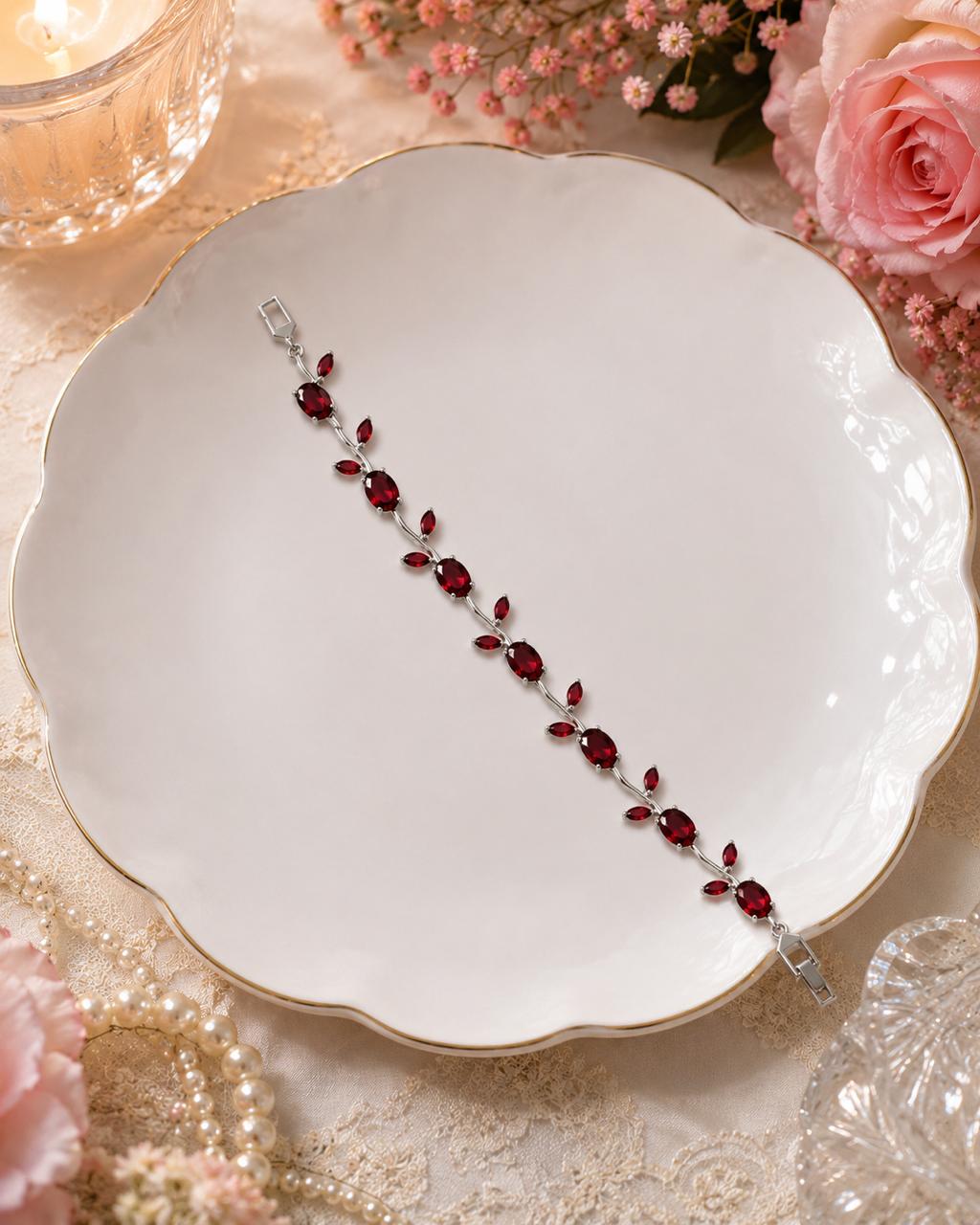 Red Anti Tarnish Tulip Bracelet