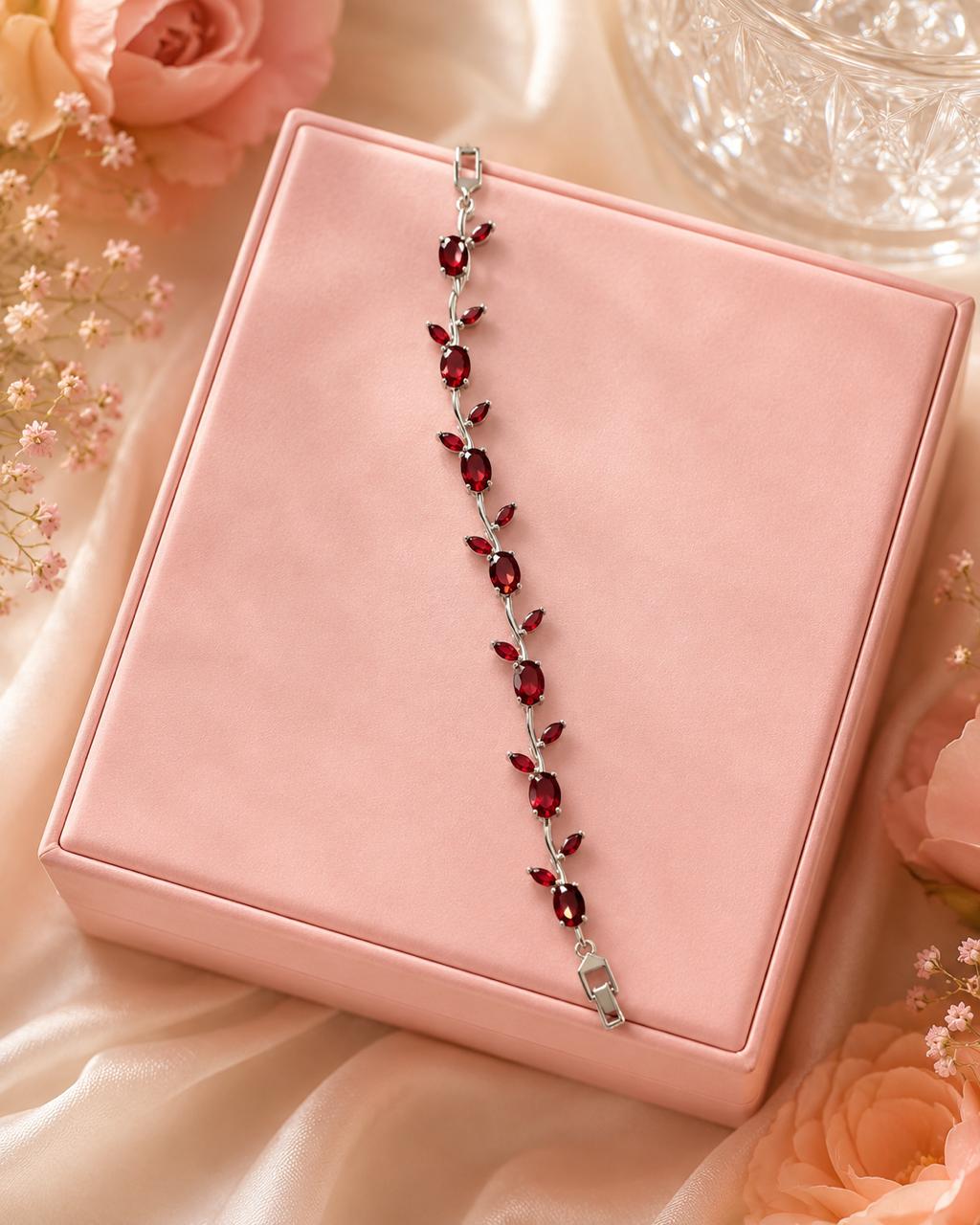 Red Anti Tarnish Tulip Bracelet