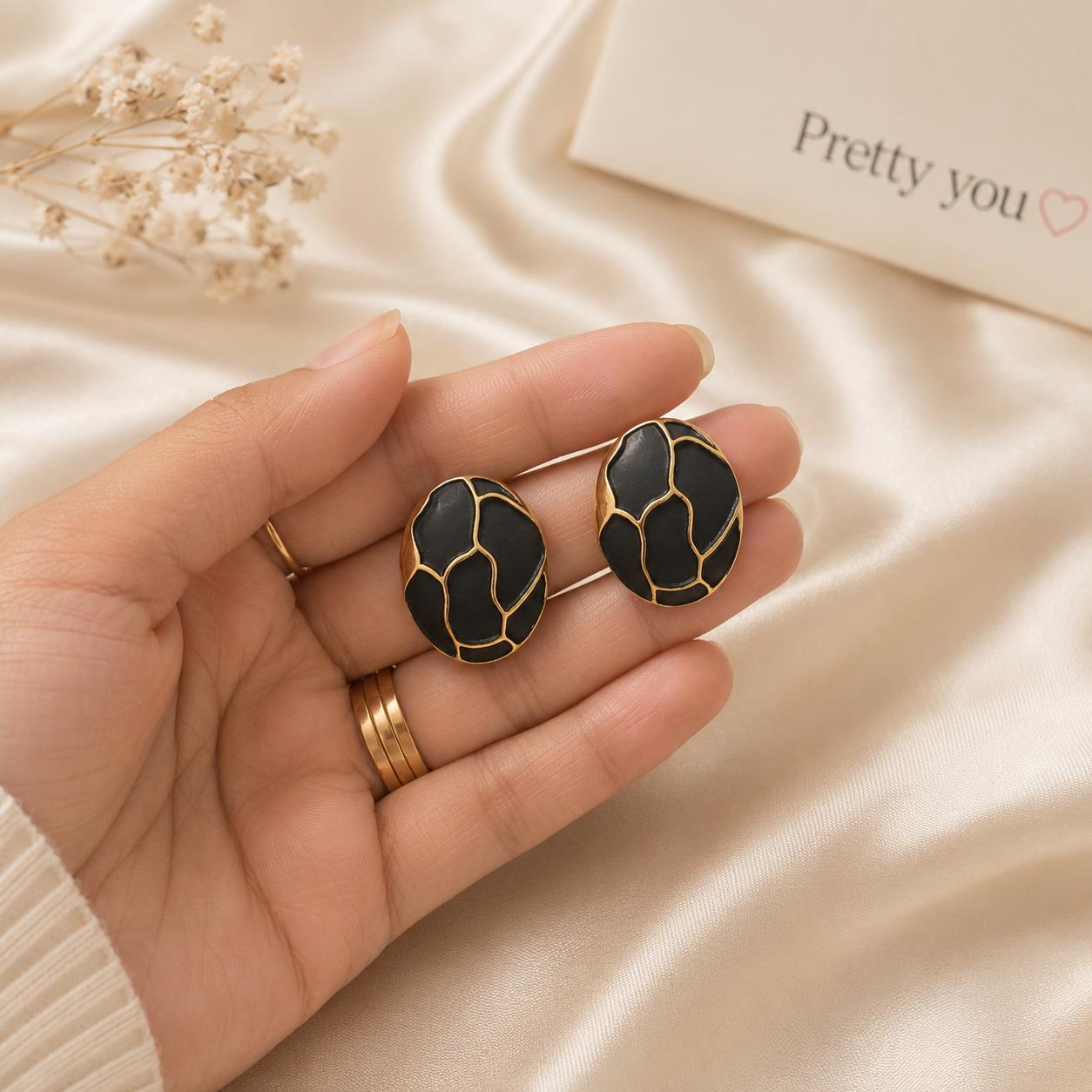 Black Marble Studs