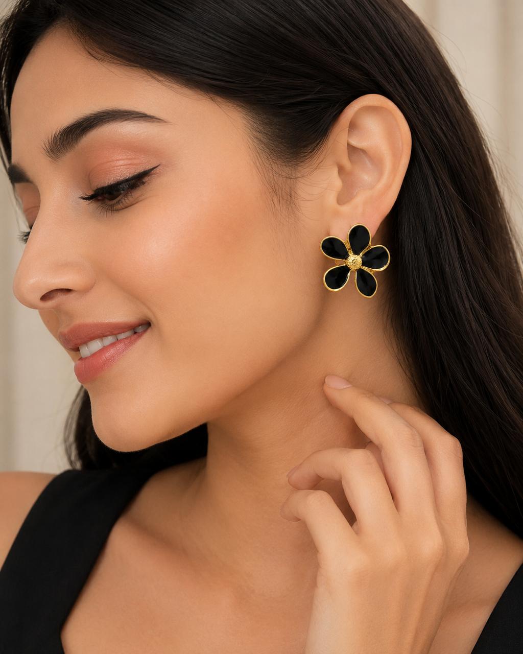 Obsidian Blossom Studs