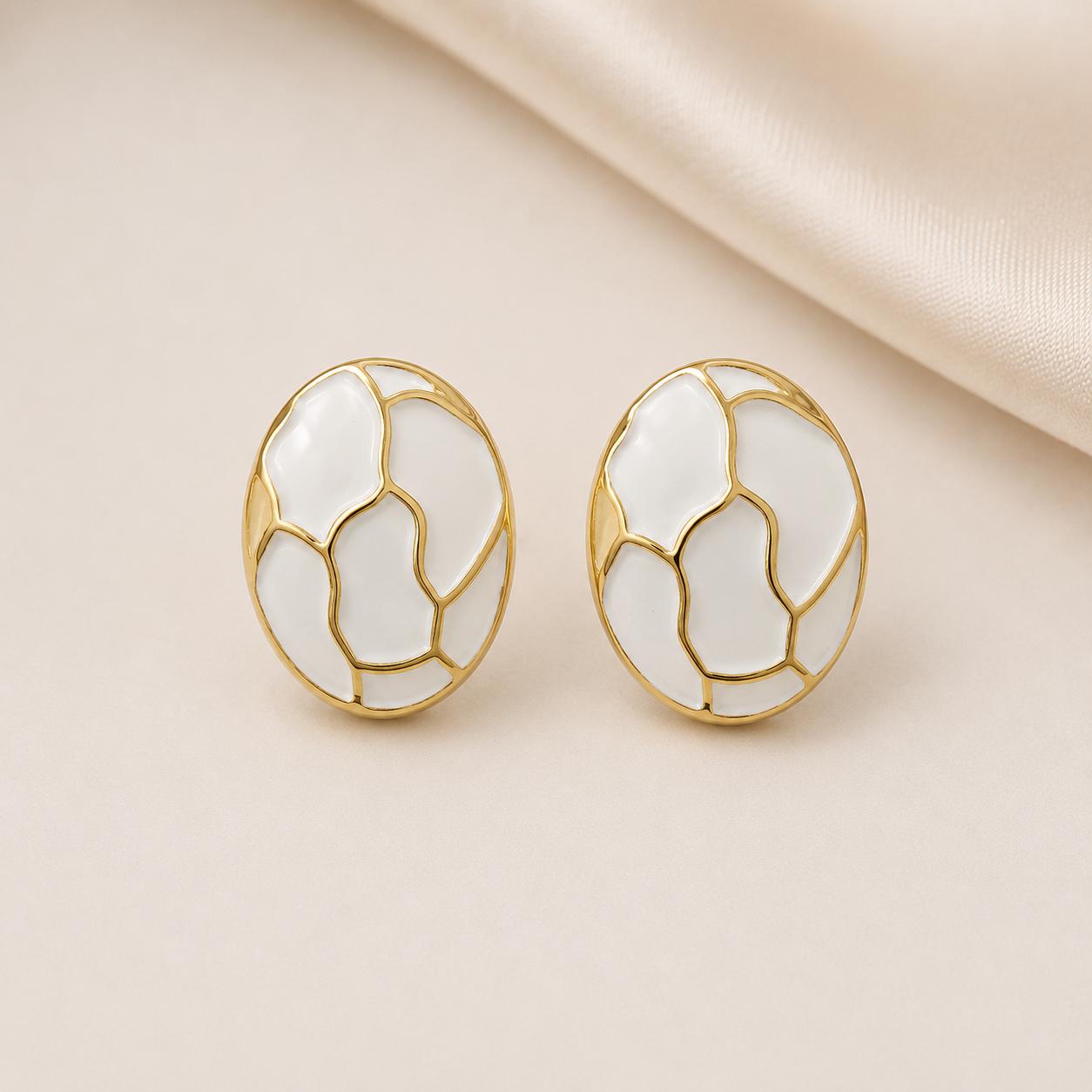 White Marble Studs