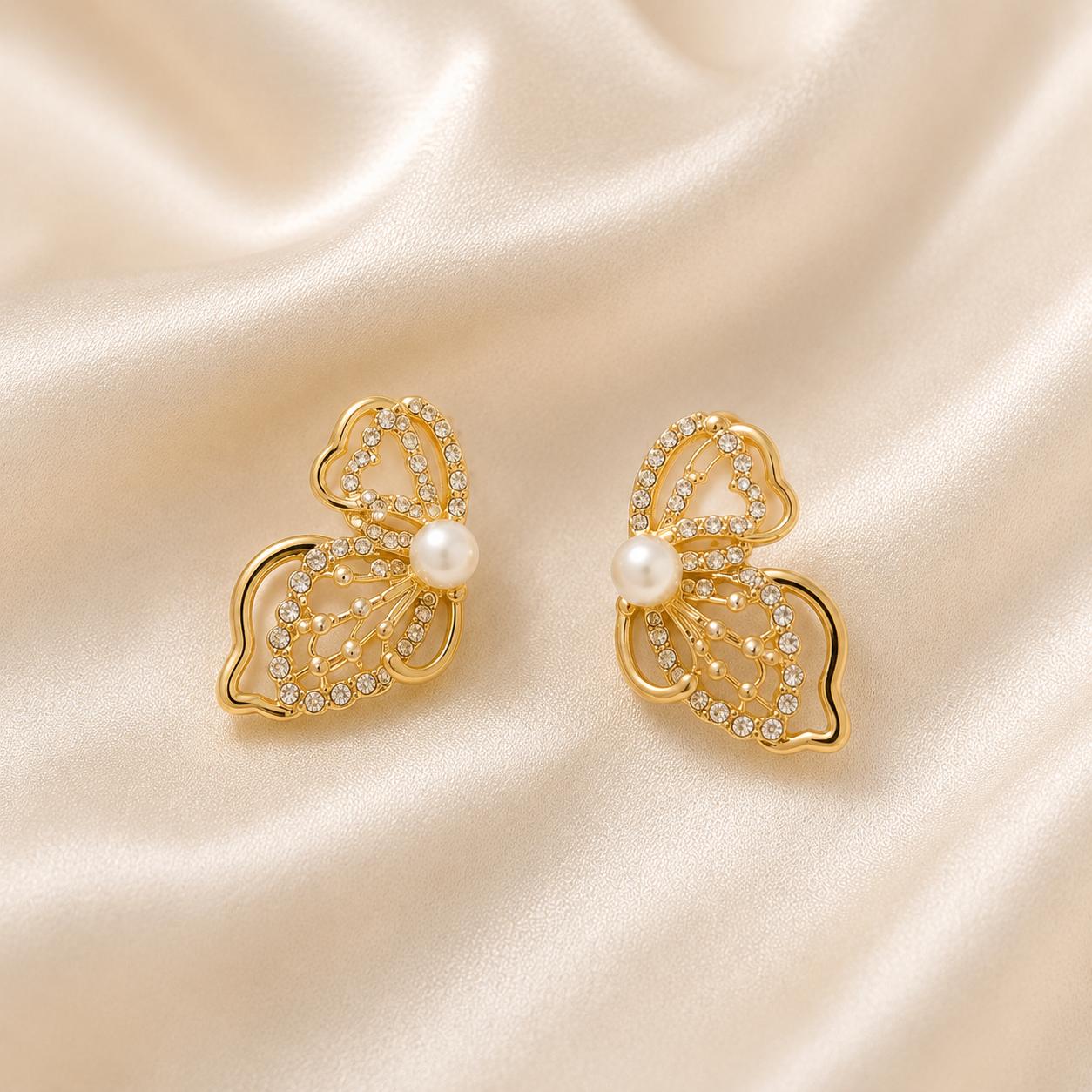 Butterfly Pearl Studs