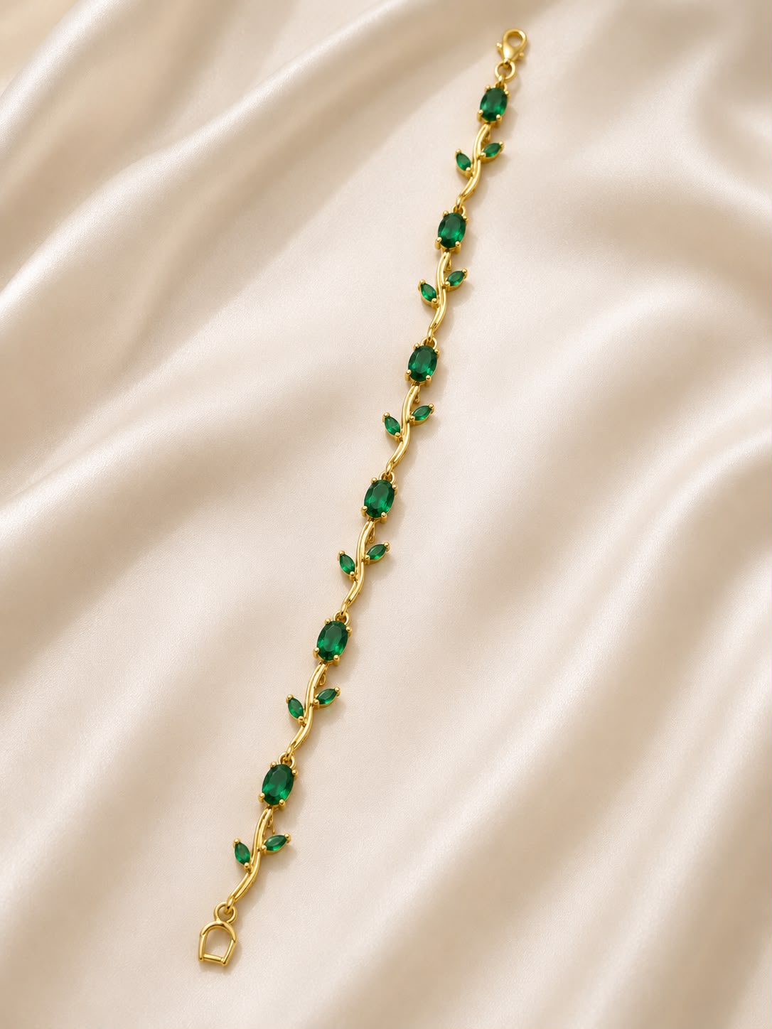 Green Golden-Anti Tarnish Tulip Bracelet