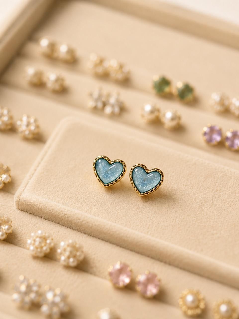 Soft blue hearts